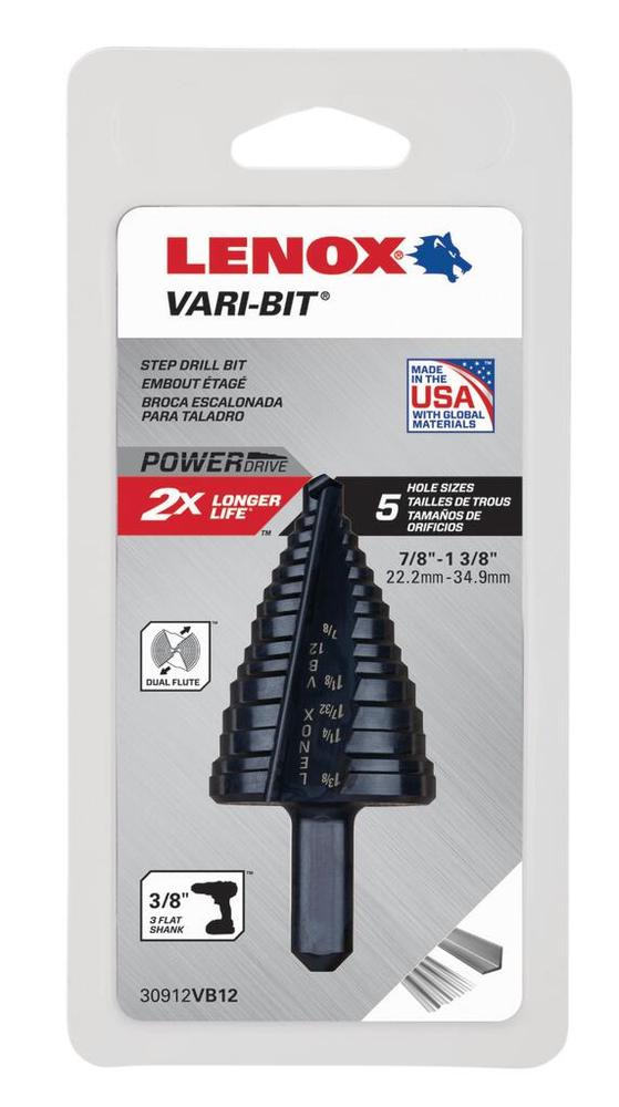 Vari-Bit Step Drilling #12-7/8&#34; 1-3/8&#34; 5 Sizes<span class=' ItemWarning' style='display:block;'>Item is usually in stock, but we&#39;ll be in touch if there&#39;s a problem<br /></span>