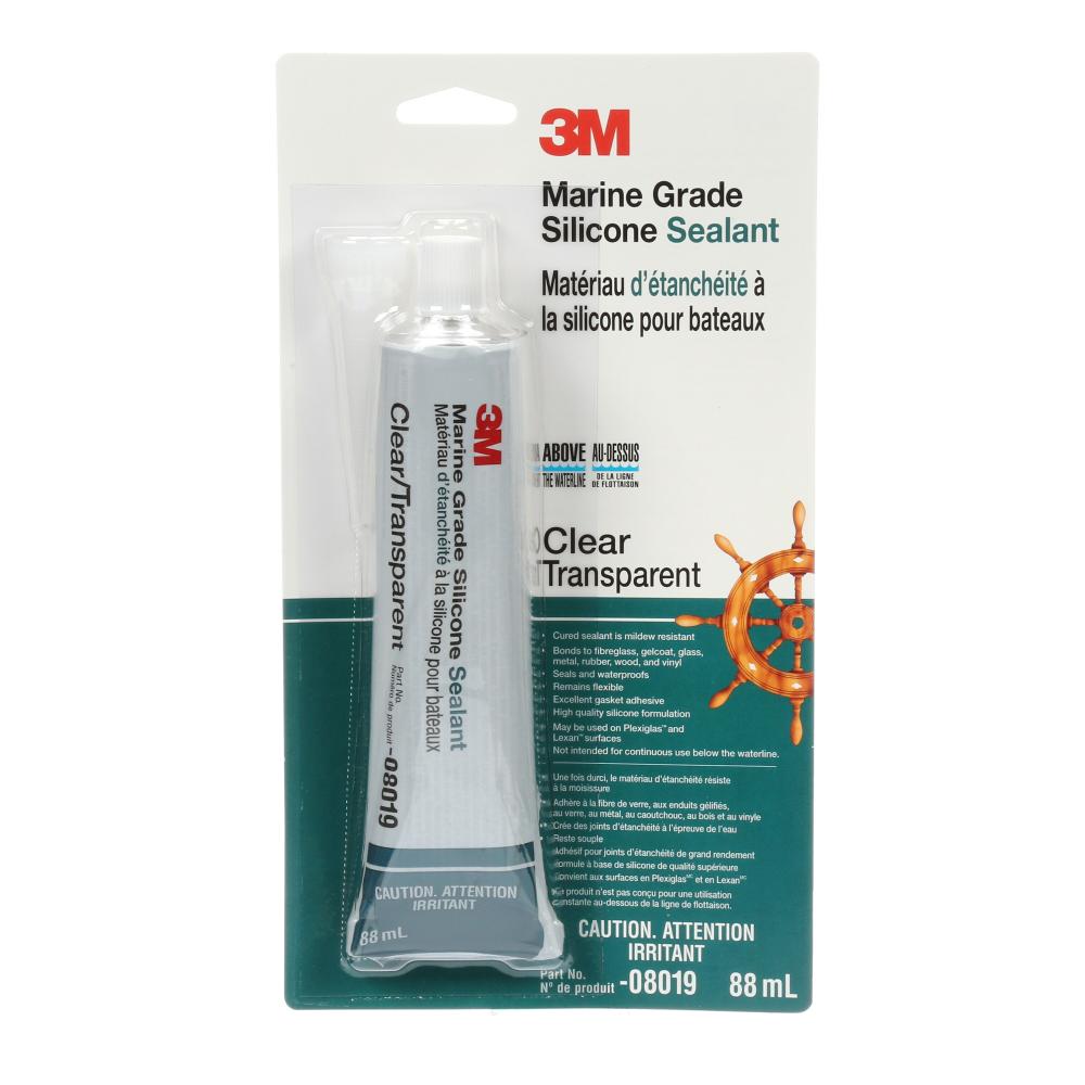 3M Marine Grade Silicone Sealant, PN08019, clear, 2.97 fl oz (88 mL)<span class=' ItemWarning' style='display:block;'>Item is usually in stock, but we&#39;ll be in touch if there&#39;s a problem<br /></span>