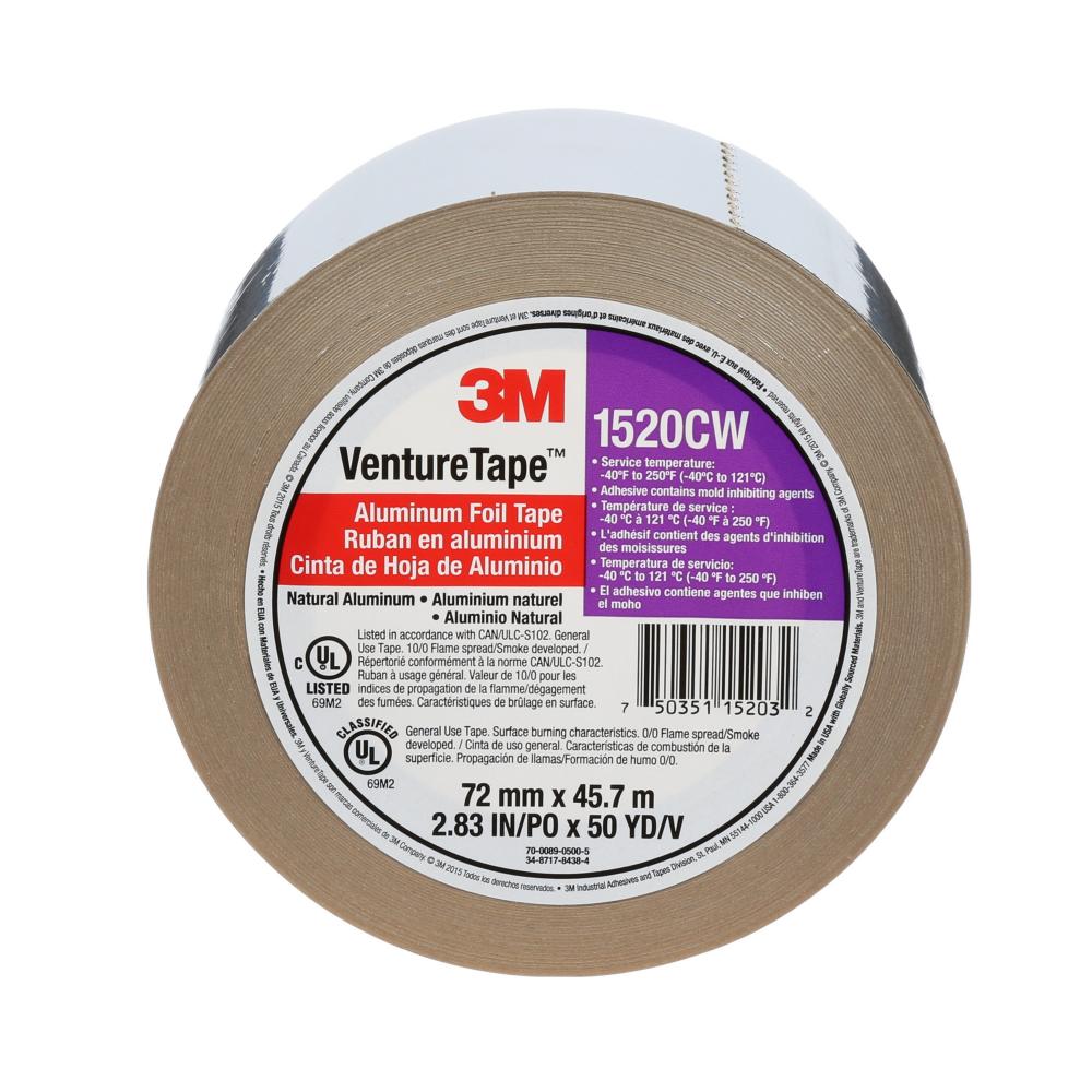 3M&trade; Venture Tape Aluminum Foil Tape, 1520CW, 1.8 mil, natural aluminum, 2.8 in x 50 yd. (72 m<span class=' ItemWarning' style='display:block;'>Item is usually in stock, but we&#39;ll be in touch if there&#39;s a problem<br /></span>