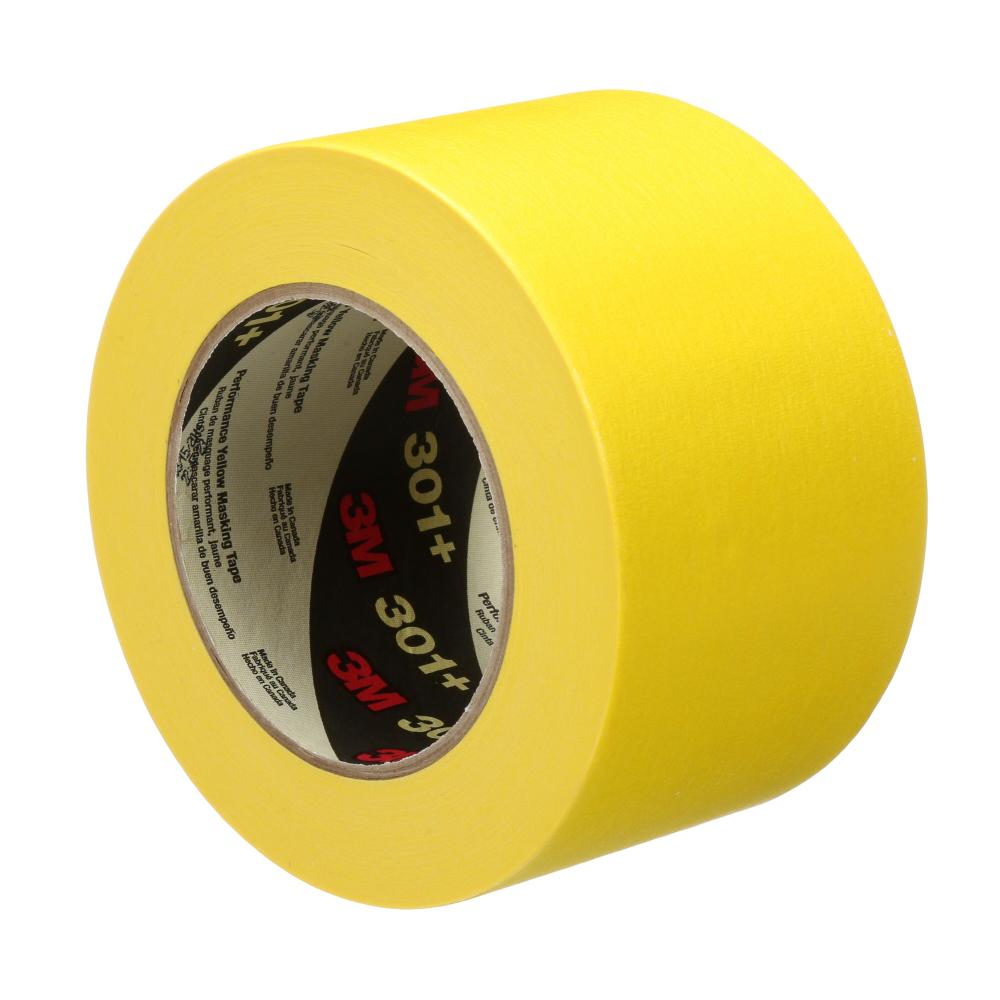 3M Performance Masking Tape, 301+, yellow, 6.3 mil (0.16 mm), 2.8 in x 60 yd (72 mm x 55 m)<span class=' ItemWarning' style='display:block;'>Item is usually in stock, but we&#39;ll be in touch if there&#39;s a problem<br /></span>