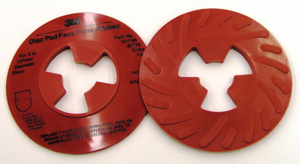 3M Disc Pad Face Plate Ribbed, 81732, red, 5 in (127 mm), extra hard<span class=' ItemWarning' style='display:block;'>Item is usually in stock, but we&#39;ll be in touch if there&#39;s a problem<br /></span>