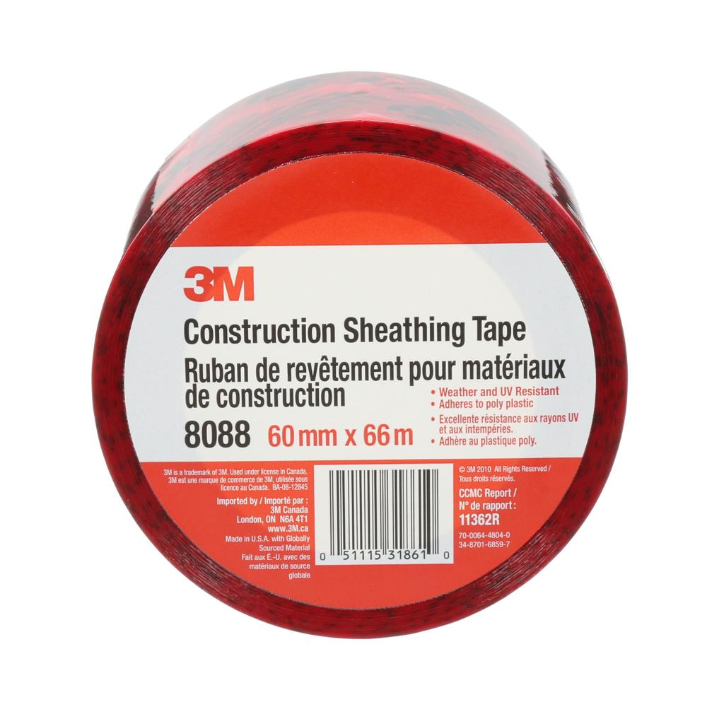 3M Construction Sheathing Tape, 8088, 60 mm x 66 m, individually wrapped<span class=' ItemWarning' style='display:block;'>Item is usually in stock, but we&#39;ll be in touch if there&#39;s a problem<br /></span>