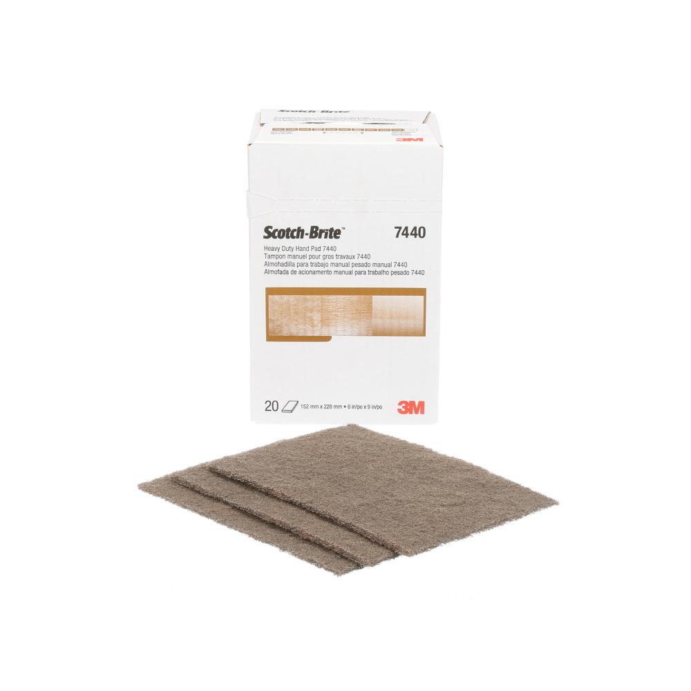 Scotch-Brite Heavy Duty Hand Pad, 7440, 9 in x 6 in (22.86 cm x 15.24 cm), 20 pads per box<span class=' ItemWarning' style='display:block;'>Item is usually in stock, but we&#39;ll be in touch if there&#39;s a problem<br /></span>