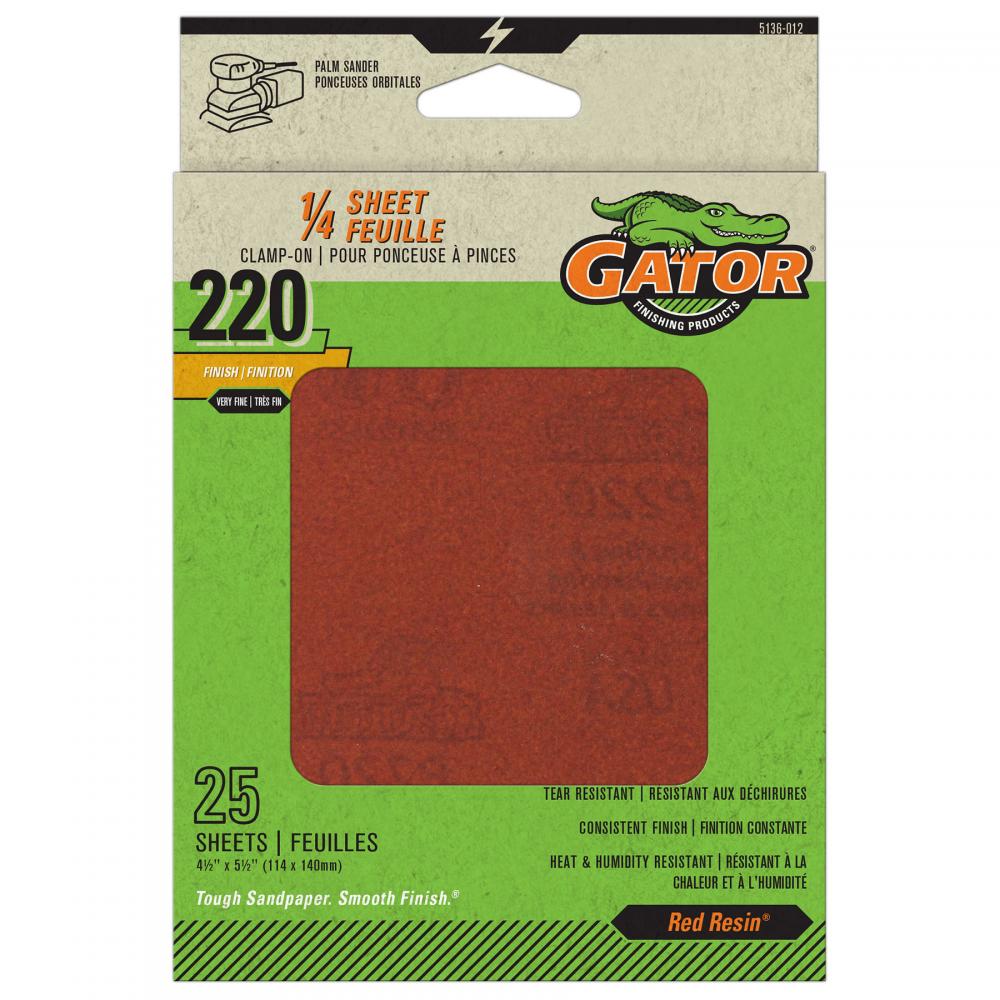 GATOR® RED RESIN CLAMP-ON 1/4 SANDING SHEETS<span class=' ItemWarning' style='display:block;'>Item is usually in stock, but we&#39;ll be in touch if there&#39;s a problem<br /></span>