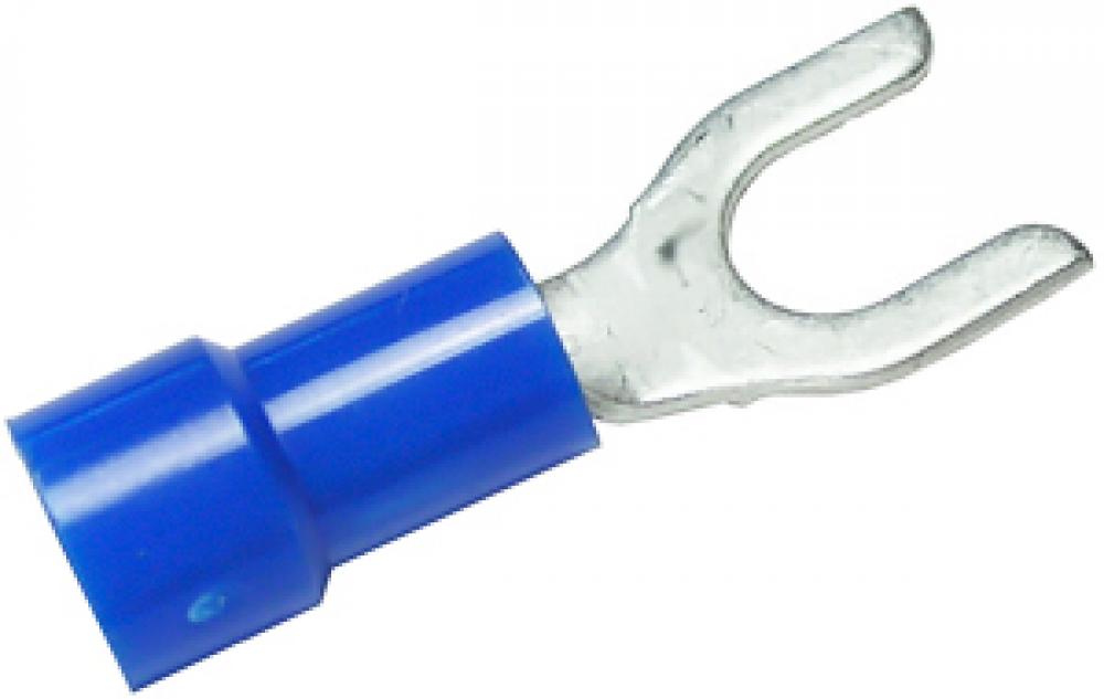 100pcs BLUE FORK SPADE TERMINAL 16-14GA #8 VINYL INSULATED CRIMP WIRE CONNECTOR 
