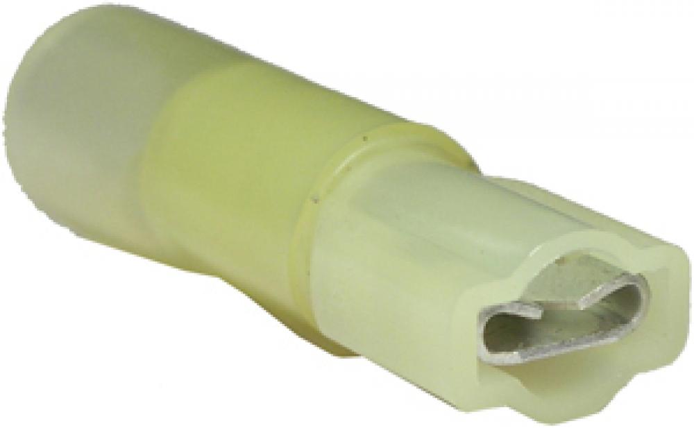 12-10GA FEMALE HEAT SHRINK QUICK CONNECTORS - YELLOW<span class=' ItemWarning' style='display:block;'>Item is usually in stock, but we&#39;ll be in touch if there&#39;s a problem<br /></span>