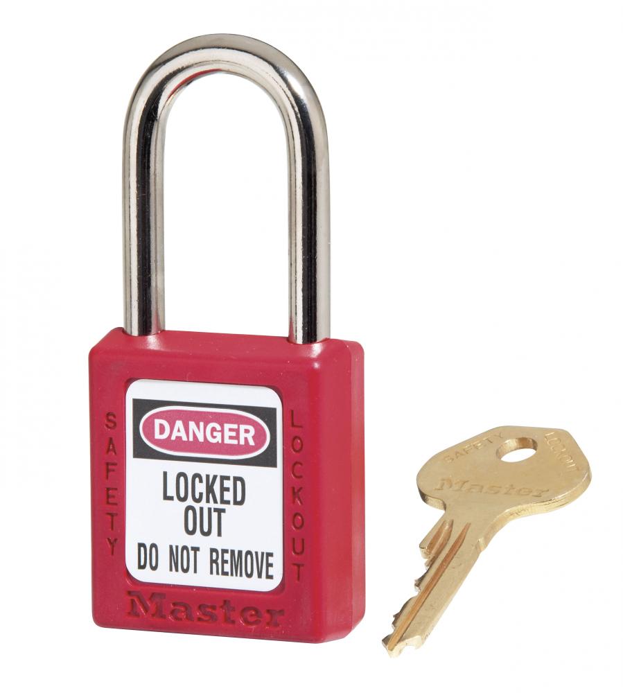 Master Lock® Thermoplastic Zenex™ 410KAS6RED Safety Padlock 1-1/2&#34;H Shackle, Red, 6/Set<span class=' ItemWarning' style='display:block;'>Item is usually in stock, but we&#39;ll be in touch if there&#39;s a problem<br /></span>