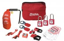 Master Lock Canada S1010E410KAPRE - Lockout Pouch with Premier Electrical Device Assortment and three Zenex™ Thermoplastic Padlocks