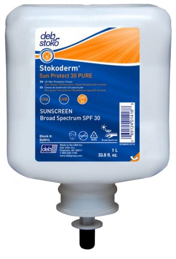 Stokoderm® Sun Protect Pure Sunscreen Refill, SPF 30, 1 L, Lotion<span class=' ItemWarning' style='display:block;'>Item is usually in stock, but we&#39;ll be in touch if there&#39;s a problem<br /></span>