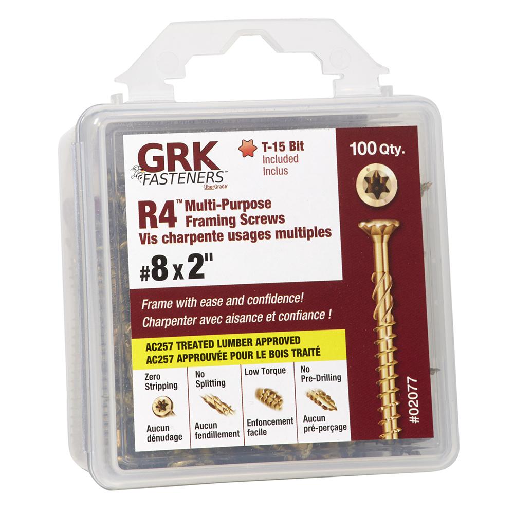 R4 HANDYPACK 8X2&#34; (100 SCREWS)<span class=' ItemWarning' style='display:block;'>Item is usually in stock, but we&#39;ll be in touch if there&#39;s a problem<br /></span>