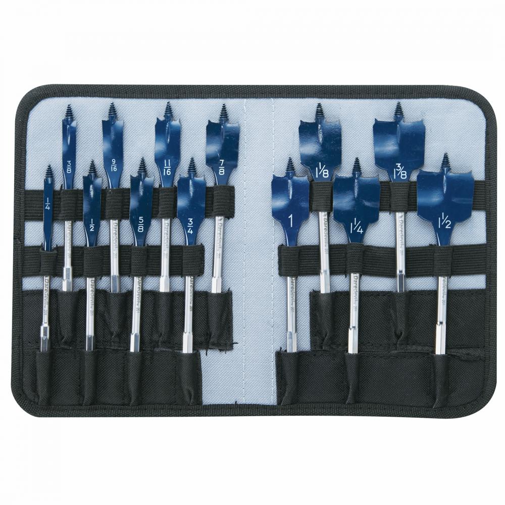 13 pc. Daredevil™ Spade Bit Set in Pouch<span class=' ItemWarning' style='display:block;'>Item is usually in stock, but we&#39;ll be in touch if there&#39;s a problem<br /></span>