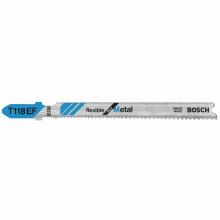 Bosch T118EF100 - 100 pc. 3-5/8" 14-18 TPI Flexible for Metal T-Shank Jig Saw Blades