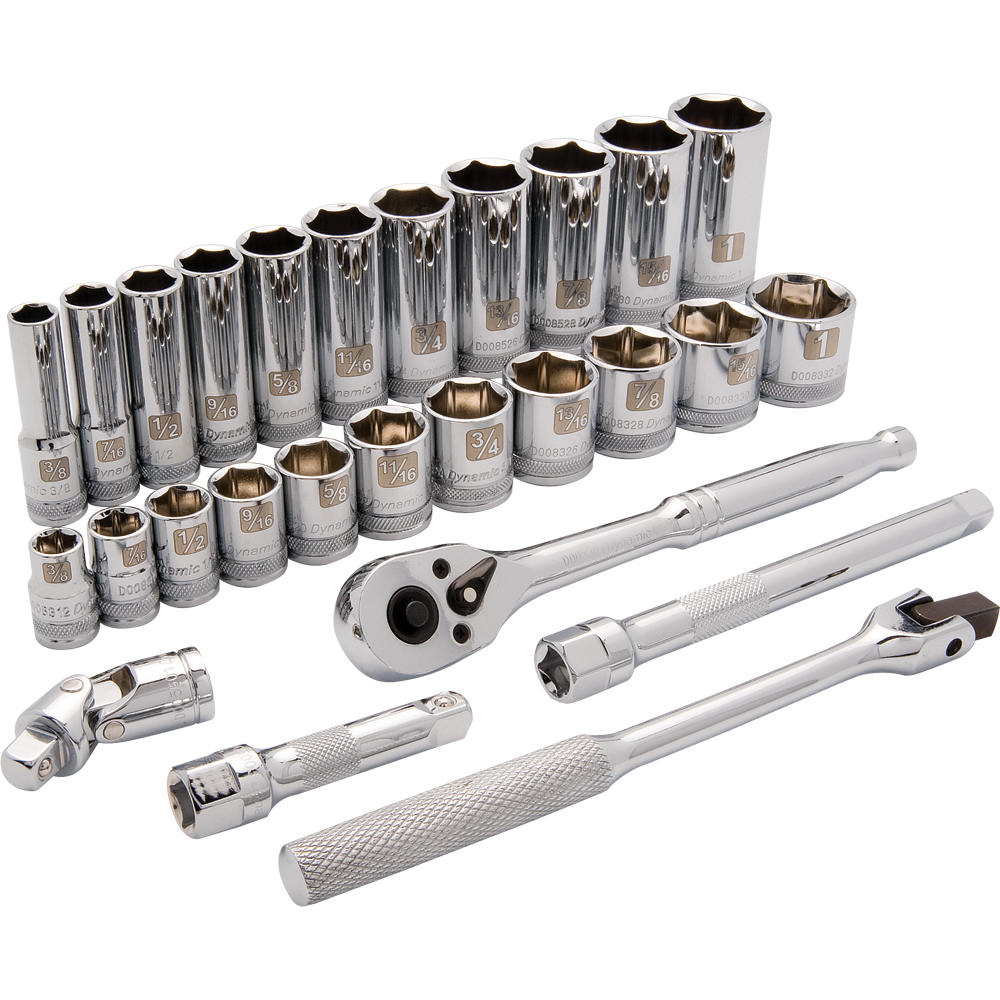 3/8&#34; Drive 27 Piece 6 Point, Standard/Deep SAE Socket Set, 3/8&#34; - 1&#34;<span class=' ItemWarning' style='display:block;'>Item is usually in stock, but we&#39;ll be in touch if there&#39;s a problem<br /></span>