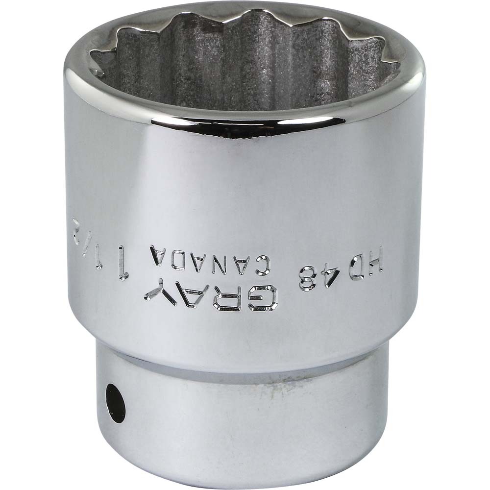 1-1/2&#34; X 3/4&#34; Drive, 12 Point Standard Length, Chrome Finish Socket<span class=' ItemWarning' style='display:block;'>Item is usually in stock, but we&#39;ll be in touch if there&#39;s a problem<br /></span>