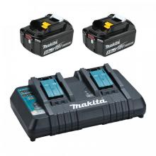 Makita Y-00359 - 18V 2 x 5.0Ah Li-Ion Battery & Dual-Port Charger Kit