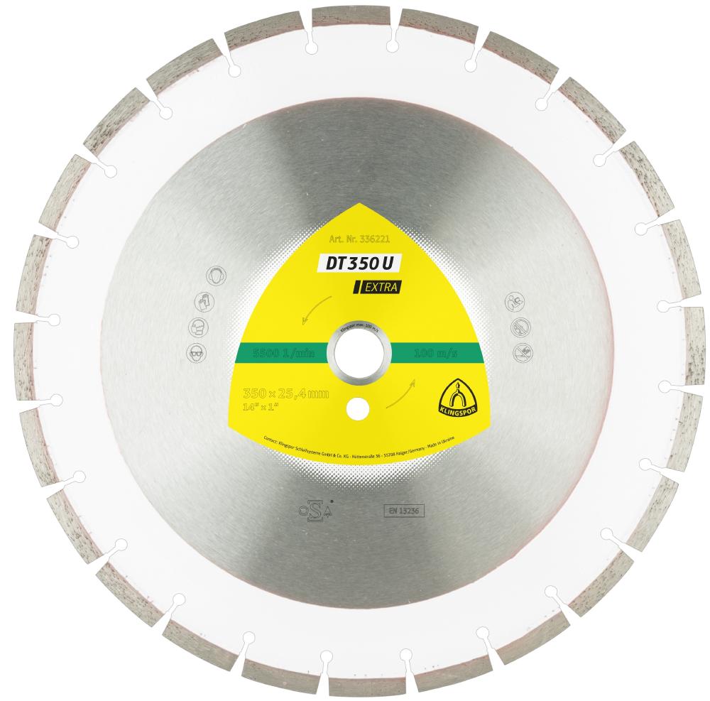 DT 350 U diamond cutting blades, 14 x 1/8 x 3/4 Inch 24 segments 40 x 3 x 10 mm, standard serration<span class=' ItemWarning' style='display:block;'>Item is usually in stock, but we&#39;ll be in touch if there&#39;s a problem<br /></span>