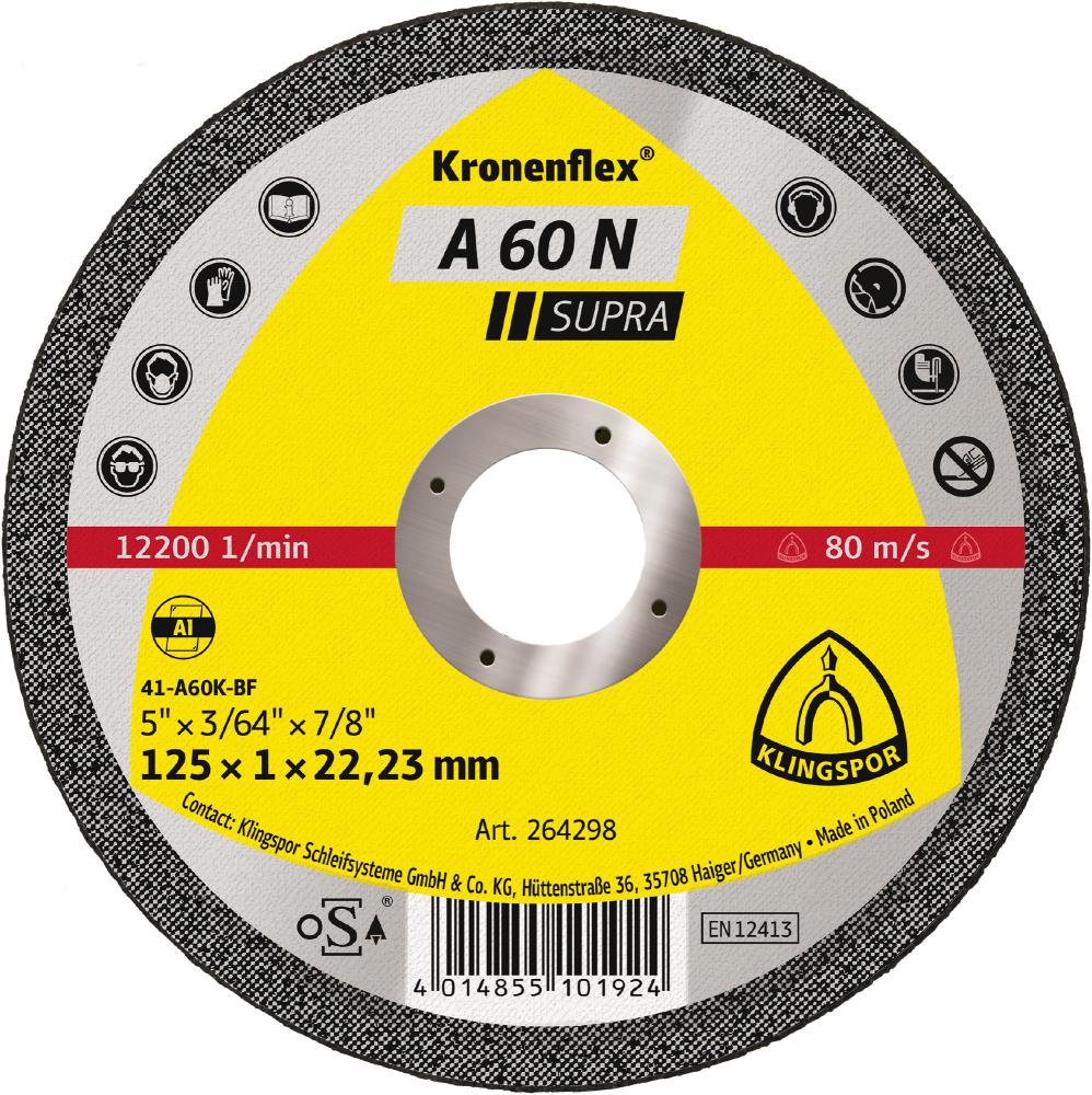 A 60 N cutting-off wheels, 5 x 3/64 x 7/8 Inch flat<span class=' ItemWarning' style='display:block;'>Item is usually in stock, but we&#39;ll be in touch if there&#39;s a problem<br /></span>