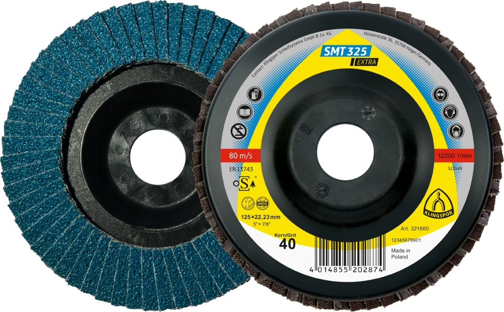 SMT 325 abrasive mop discs, 4-1/2 x 7/8 Inch grain 40 convex<span class=' ItemWarning' style='display:block;'>Item is usually in stock, but we&#39;ll be in touch if there&#39;s a problem<br /></span>