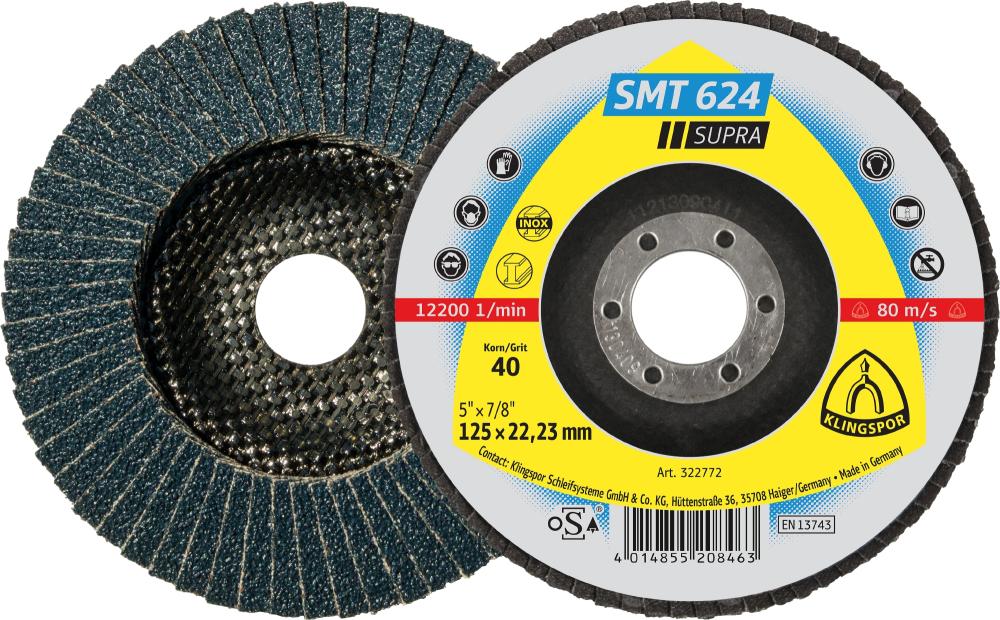 SMT 624 abrasive mop discs, 4-1/2 x 7/8 Inch grain 40 convex<span class=' ItemWarning' style='display:block;'>Item is usually in stock, but we&#39;ll be in touch if there&#39;s a problem<br /></span>