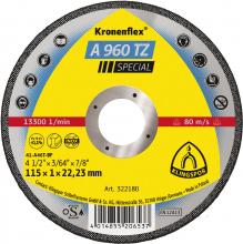 Klingspor Inc 322180 - A 960 TZ Kronenflex® cutting-off wheels, 4-1/2 x 3/64 x 7/8 Inch flat