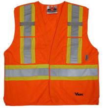 Alliance Mercantile 6135O-S/M - Viking 5 Point Tear Away Safety Vest-Solid Polyester