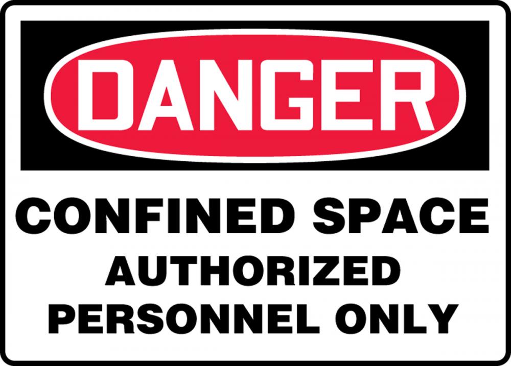 Safety Sign, DANGER CONFINED SPACE AUTHORIZED PERSONNEL ONLY, 7&#34; x 10&#34;, Plastic<span class=' ItemWarning' style='display:block;'>Item is usually in stock, but we&#39;ll be in touch if there&#39;s a problem<br /></span>
