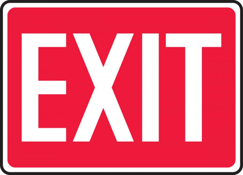 Safety Sign, EXIT (white/red), 10&#34; x 14&#34;, Plastic<span class=' ItemWarning' style='display:block;'>Item is usually in stock, but we&#39;ll be in touch if there&#39;s a problem<br /></span>