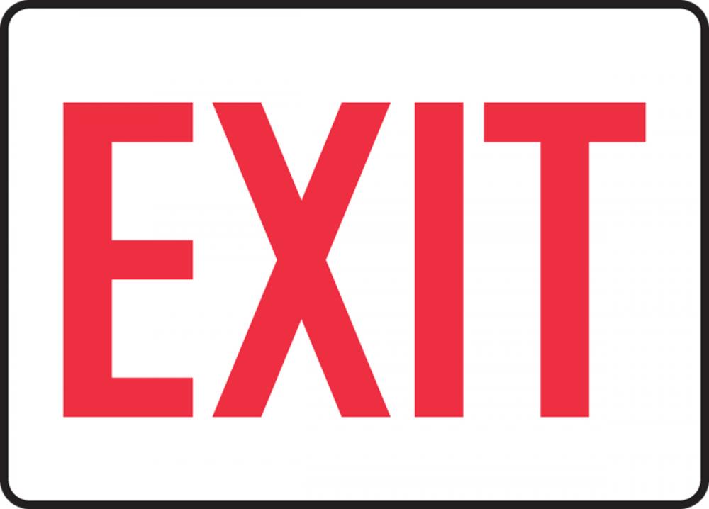 Safety Sign, EXIT (red/white), 7&#34; x 10&#34;, Aluminum<span class=' ItemWarning' style='display:block;'>Item is usually in stock, but we&#39;ll be in touch if there&#39;s a problem<br /></span>