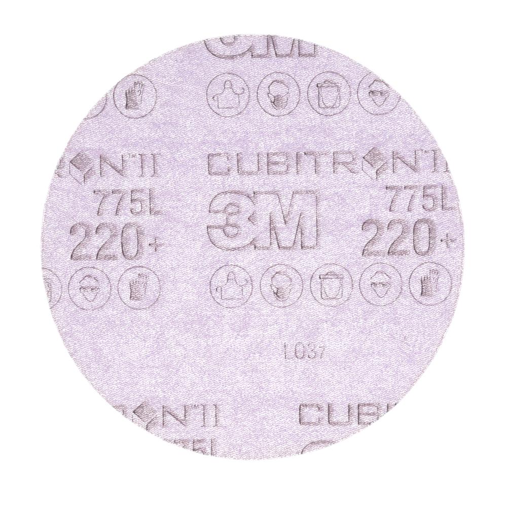 3M™ Cubitron™ II Hookit™ Film Disc 775L, film backing, 220+, 3 MIL, 5 in x NH, 127 mm x NH<span class=' ItemWarning' style='display:block;'>Item is usually in stock, but we&#39;ll be in touch if there&#39;s a problem<br /></span>