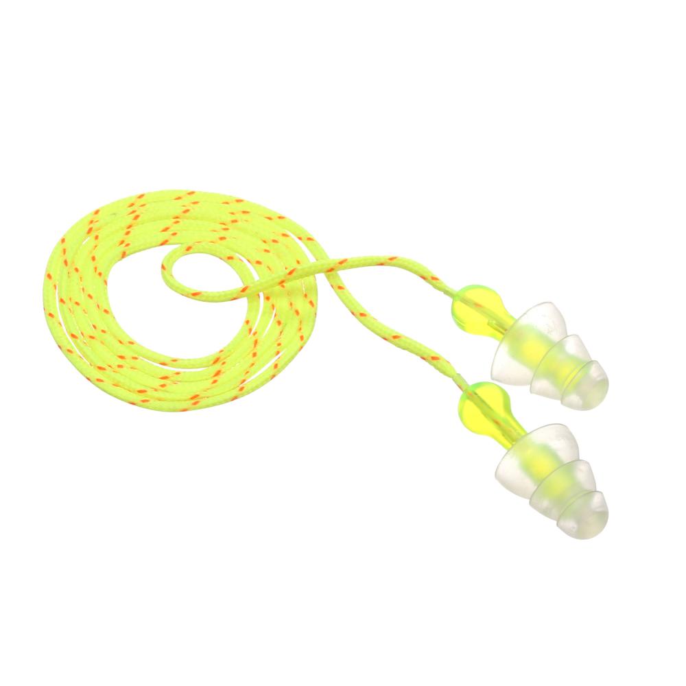 3M™ Tri-Flange Earplugs, P3001, yellow, corded<span class=' ItemWarning' style='display:block;'>Item is usually in stock, but we&#39;ll be in touch if there&#39;s a problem<br /></span>