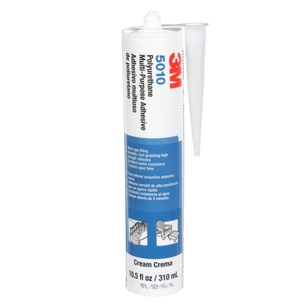 3M™ Polyurethane Multi-Purpose Adhesive, 5010, cartridge, cream, 0.1 gal (378.54 mL)<span class=' ItemWarning' style='display:block;'>Item is usually in stock, but we&#39;ll be in touch if there&#39;s a problem<br /></span>
