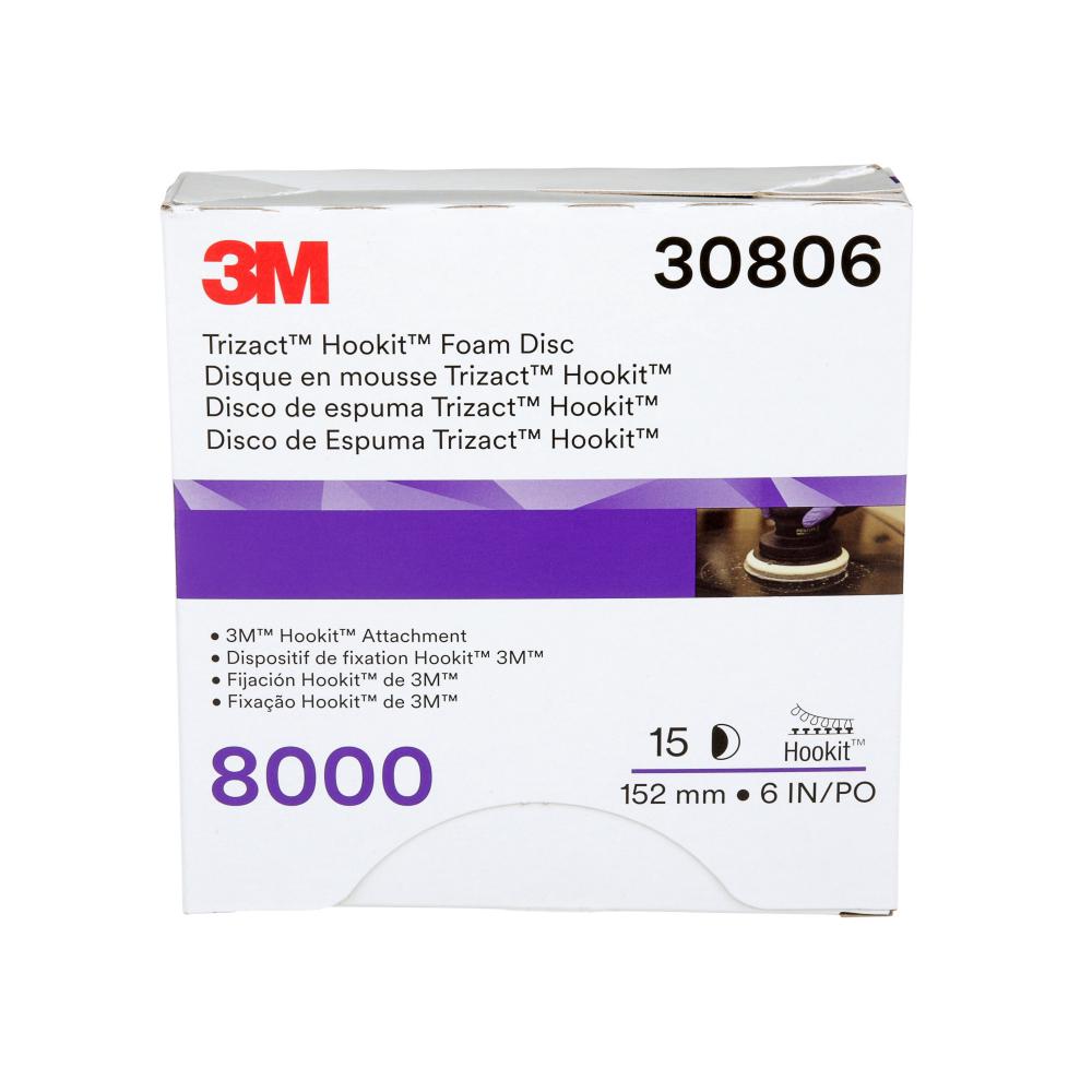 3M™ Trizact™ Hookit™ Foam Disc 30806, 6 in, 8000, 15 discs /Carton, 4 Cartons /Case<span class=' ItemWarning' style='display:block;'>Item is usually in stock, but we&#39;ll be in touch if there&#39;s a problem<br /></span>
