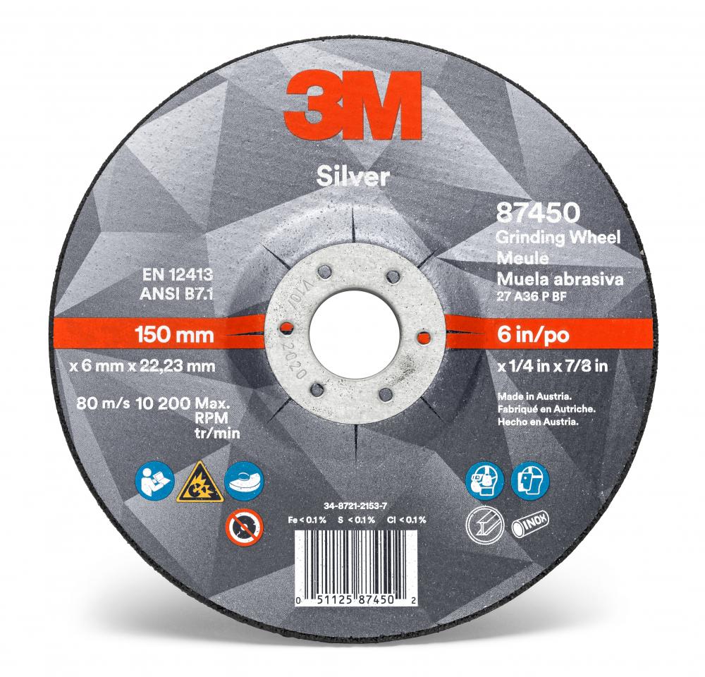 3M™ Silver Depressed Center Grinding Wheel<span class=' ItemWarning' style='display:block;'>Item is usually in stock, but we&#39;ll be in touch if there&#39;s a problem<br /></span>