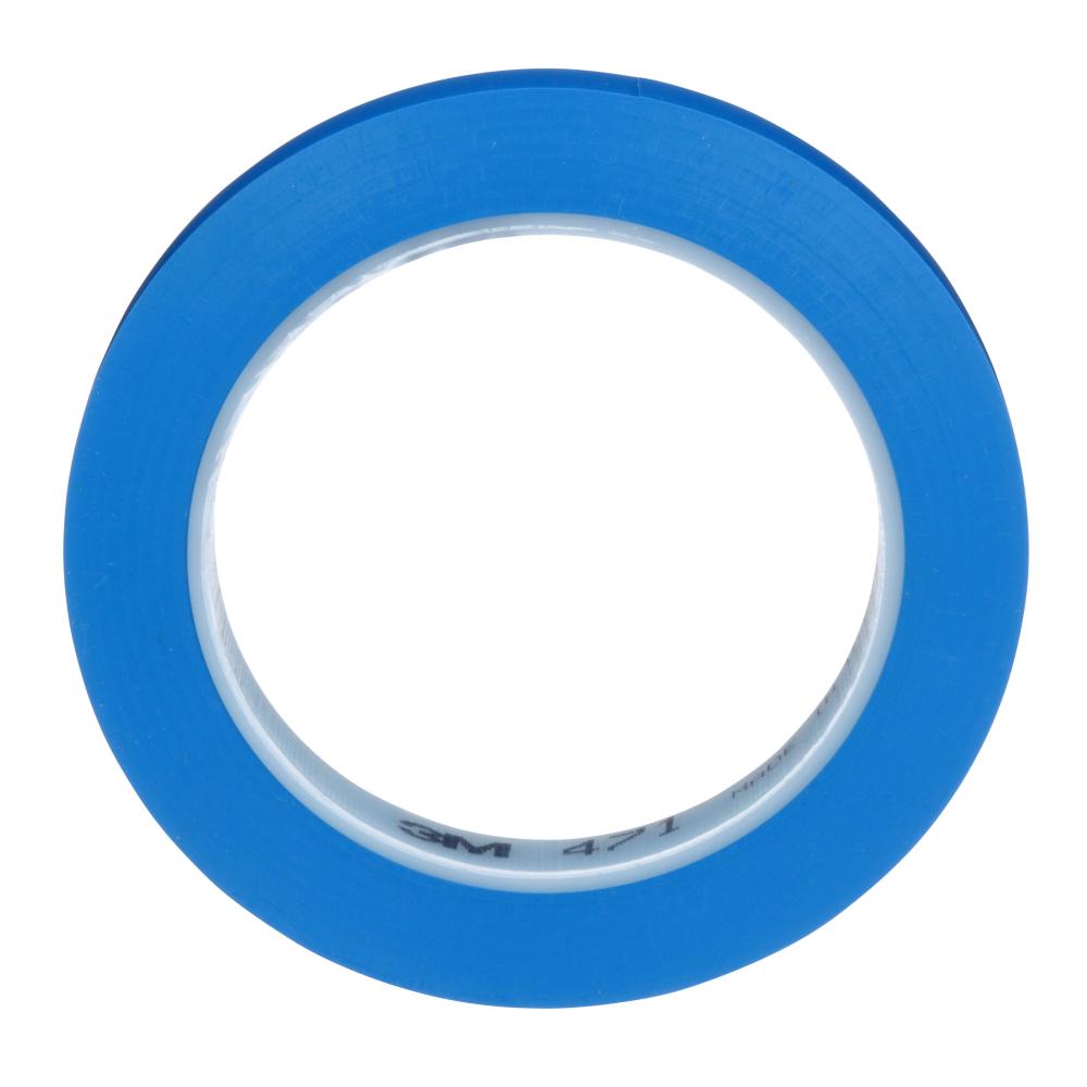 3M™ Vinyl Tape, 471, blue, 0.5 in x 36.0 yd x 5.2 mil (1.3 cm x 32.9 m x 0.1 mm)<span class=' ItemWarning' style='display:block;'>Item is usually in stock, but we&#39;ll be in touch if there&#39;s a problem<br /></span>