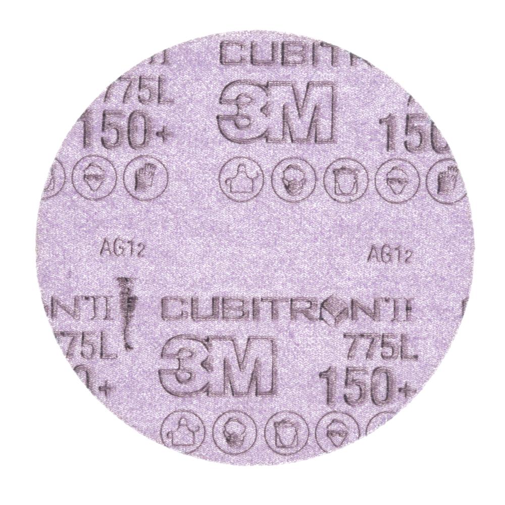 3M™ Cubitron™ II Hookit™ Film Disc 775L, film backing, 150+, 3 MIL, 5 in x NH, 127 mm x NH<span class=' ItemWarning' style='display:block;'>Item is usually in stock, but we&#39;ll be in touch if there&#39;s a problem<br /></span>