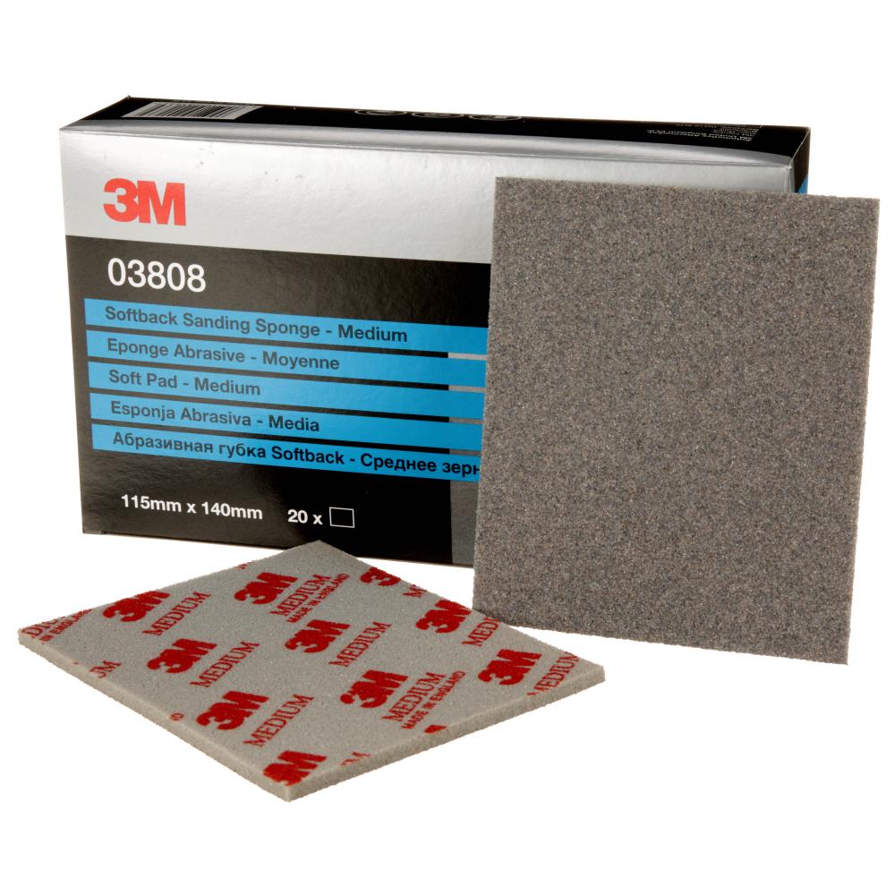 3M™ Softback Sanding Sponge, 03808, Medium, 4 1/2 in x 5 1/2 in (11.43 cm x 13.97 cm)<span class=' ItemWarning' style='display:block;'>Item is usually in stock, but we&#39;ll be in touch if there&#39;s a problem<br /></span>