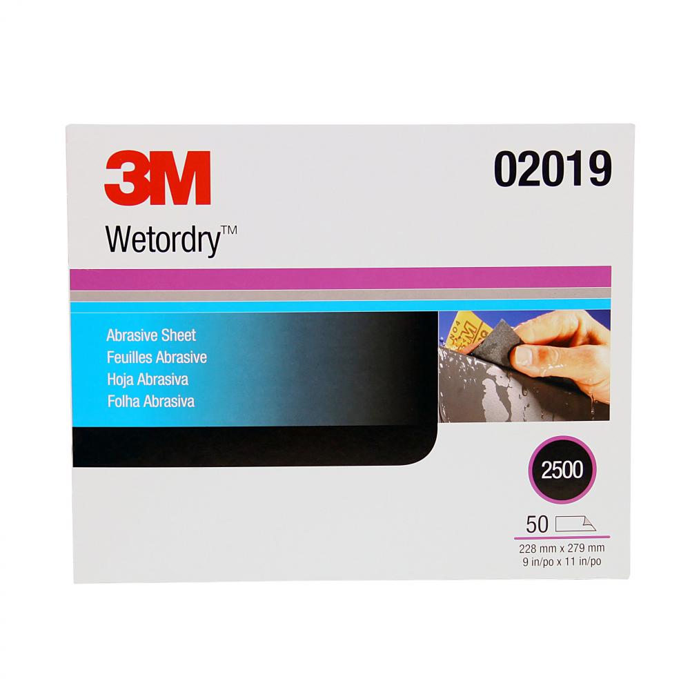 3M™ Wetordry™ Abrasive Sheet, 401Q, 02019, 2500, A-weight, 9 in x 11 in (22.86 cm x 27.94)<span class=' ItemWarning' style='display:block;'>Item is usually in stock, but we&#39;ll be in touch if there&#39;s a problem<br /></span>