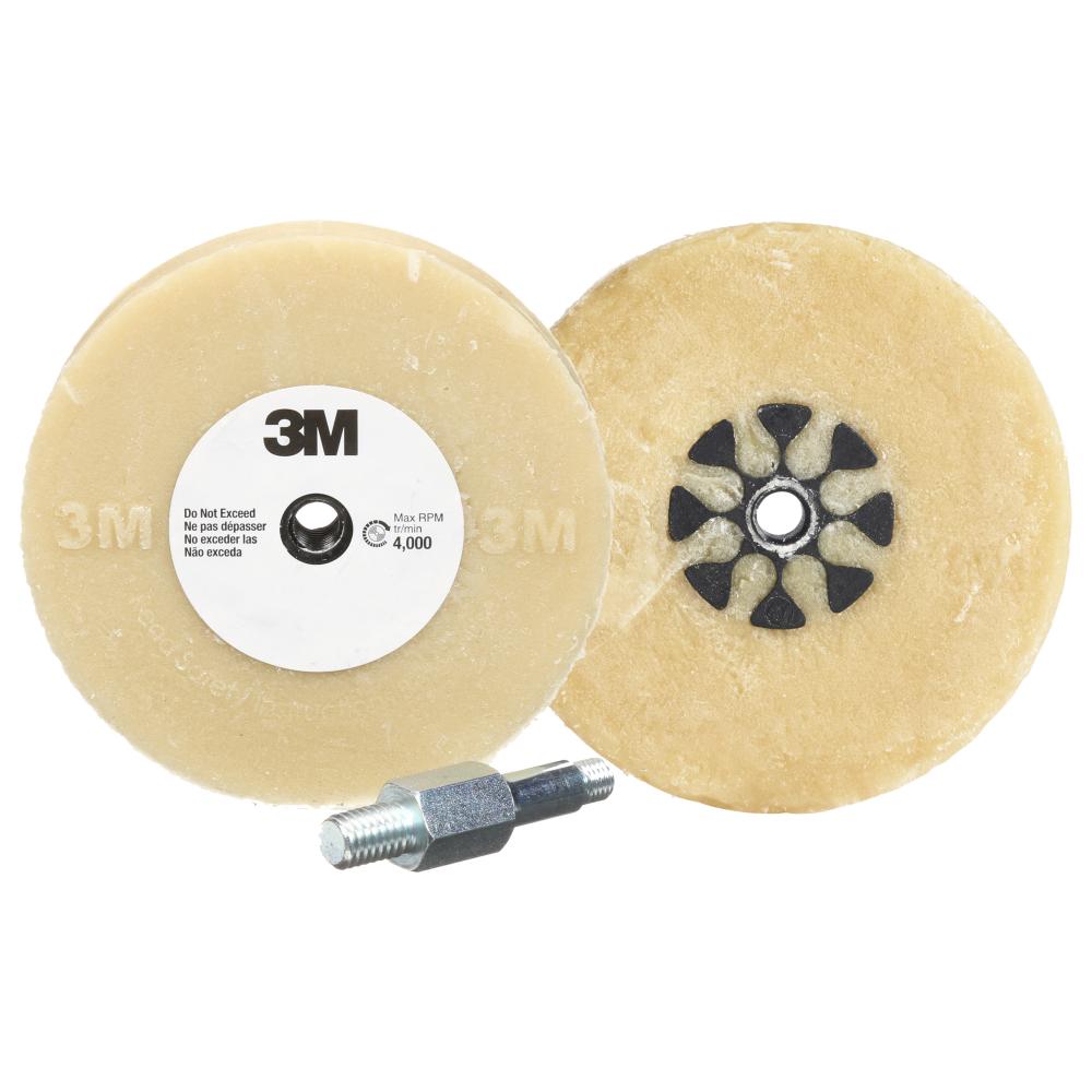 Scotch-Brite™ Stripe Off Wheel, 7498, 4 in x 5/8 in (10.16 cm x 1.59 cm), with mandrel<span class=' ItemWarning' style='display:block;'>Item is usually in stock, but we&#39;ll be in touch if there&#39;s a problem<br /></span>
