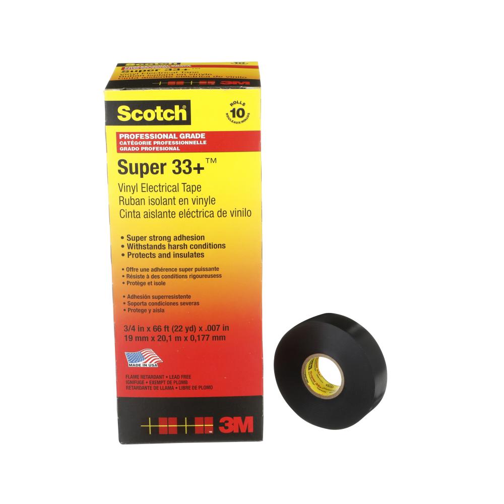 Scotch® Super 33+™ Professional Grade Vinyl Electrical Tape<span class=' ItemWarning' style='display:block;'>Item is usually in stock, but we&#39;ll be in touch if there&#39;s a problem<br /></span>