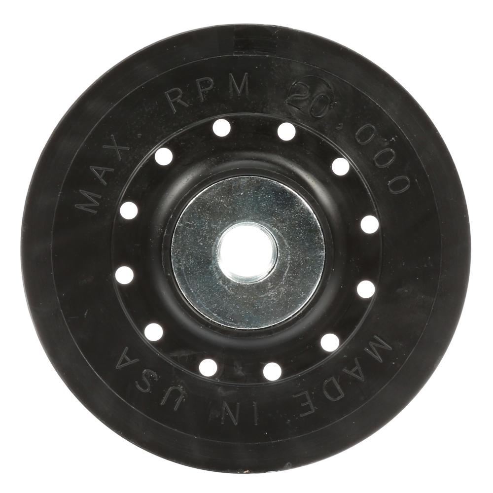 3M™ Fibre Disc Back-Up Pad With Retainer Nut, PP5005MSSH, black, 5 in x 5/8-11 in (127 mm)<span class=' ItemWarning' style='display:block;'>Item is usually in stock, but we&#39;ll be in touch if there&#39;s a problem<br /></span>