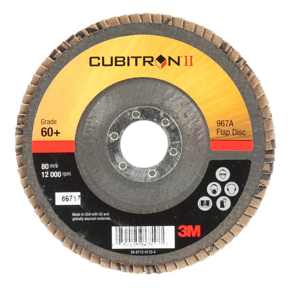 3M™ Cubitron™ II Flap Disc, 967A, T29, 60+, Y-weight, 5 in x 7/8 in<span class=' ItemWarning' style='display:block;'>Item is usually in stock, but we&#39;ll be in touch if there&#39;s a problem<br /></span>