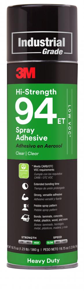 3M™ Hi-Strength Spray Adhesive, 94 ET, 24 fl oz. (709.8 ml)<span class=' ItemWarning' style='display:block;'>Item is usually in stock, but we&#39;ll be in touch if there&#39;s a problem<br /></span>