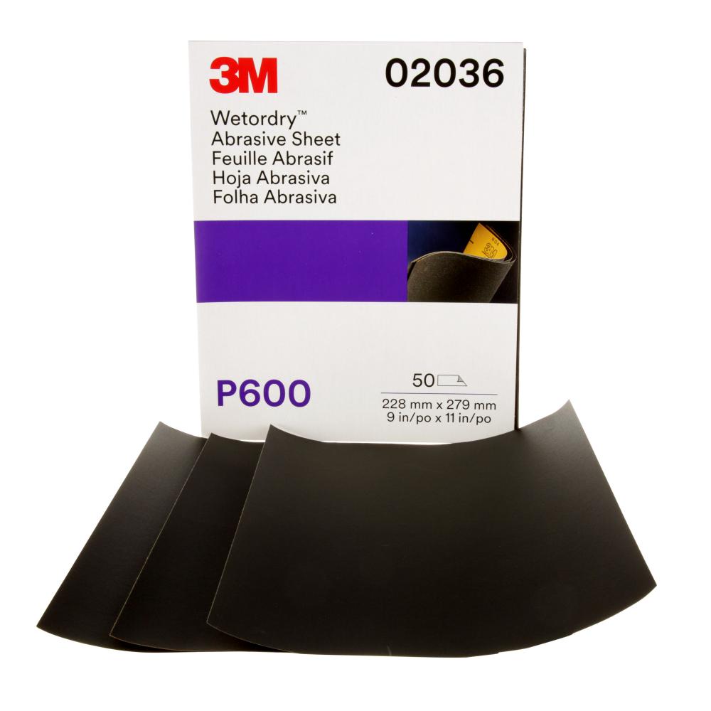 3M™ Wetordry™ Abrasive Sheet, 213Q, 02036, P600, 9 in x 11 in (22.86 cm x 27.94)<span class=' ItemWarning' style='display:block;'>Item is usually in stock, but we&#39;ll be in touch if there&#39;s a problem<br /></span>