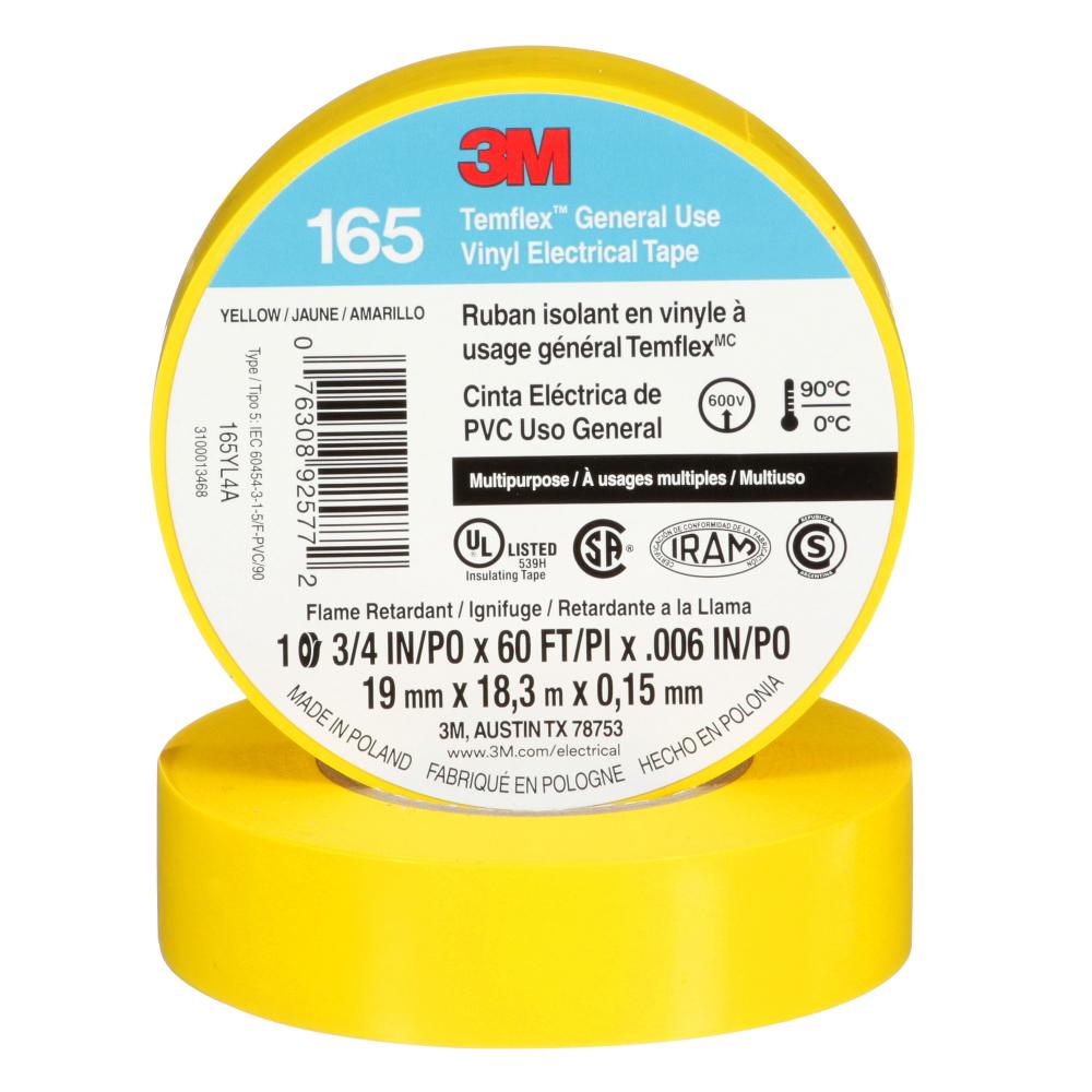 3M™ Temflex™ General Use Vinyl Electrical Tape 165<span class=' ItemWarning' style='display:block;'>Item is usually in stock, but we&#39;ll be in touch if there&#39;s a problem<br /></span>