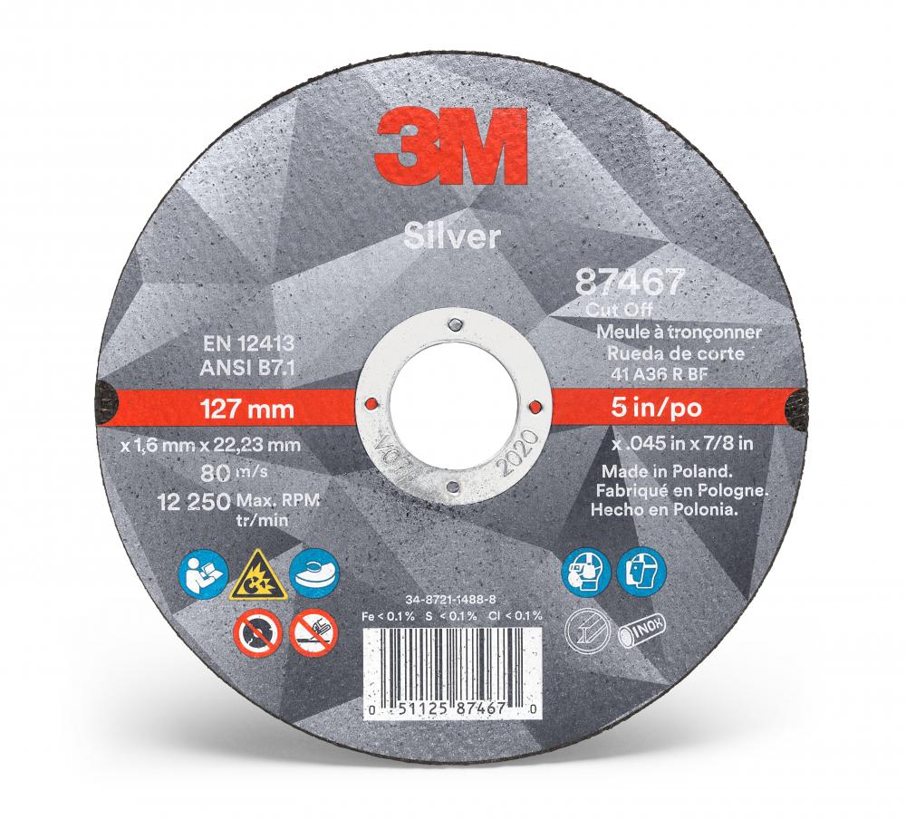3M™ Silver Cut-Off Wheel 87467<span class=' ItemWarning' style='display:block;'>Item is usually in stock, but we&#39;ll be in touch if there&#39;s a problem<br /></span>