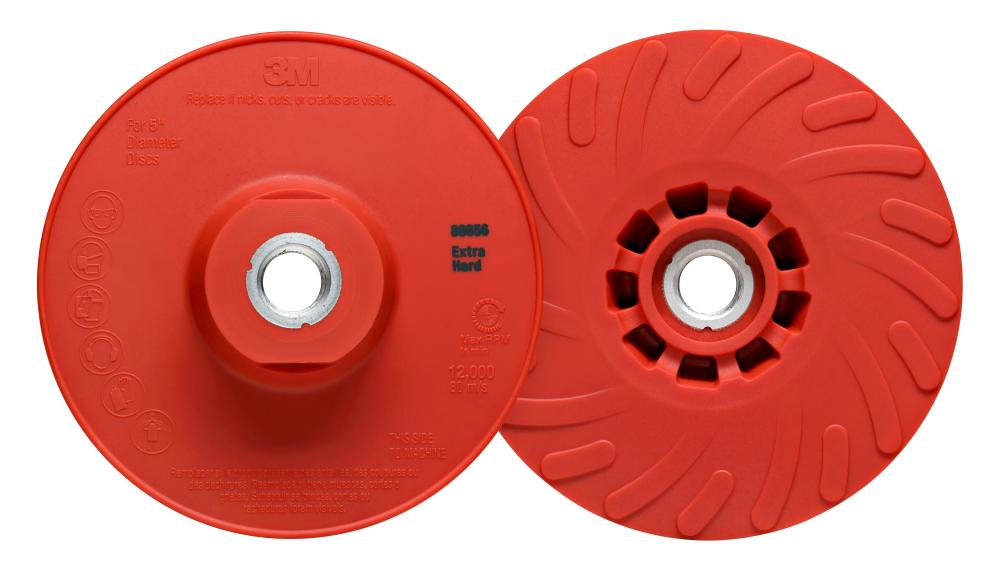 3M™ Disc Pad Face Plate Ribbed 88656, Extra Hard, Red, 5 in (127 mm), One Piece, 10/Case<span class=' ItemWarning' style='display:block;'>Item is usually in stock, but we&#39;ll be in touch if there&#39;s a problem<br /></span>