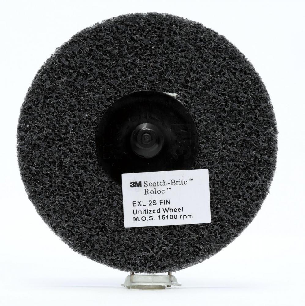Scotch-Briteâ„¢ Rolocâ„¢ EXL Unitized Wheel, XL-UR, 2S FIN, 3 in x NH (7.62 cm x NH)<span class='Notice ItemWarning' style='display:block;'>Item has been discontinued<br /></span>
