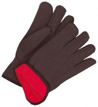 Bob Dale Gloves & Imports Ltd 10-9-210BR - Brown Cotton Jersey Glove Slip on Wrist, Red Fleece Lined, 20oz
