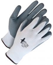 Bob Dale Gloves & Imports Ltd 99-1-9800-6 - Seamless Knit White Nylon Grey Foam Nitrile Palm