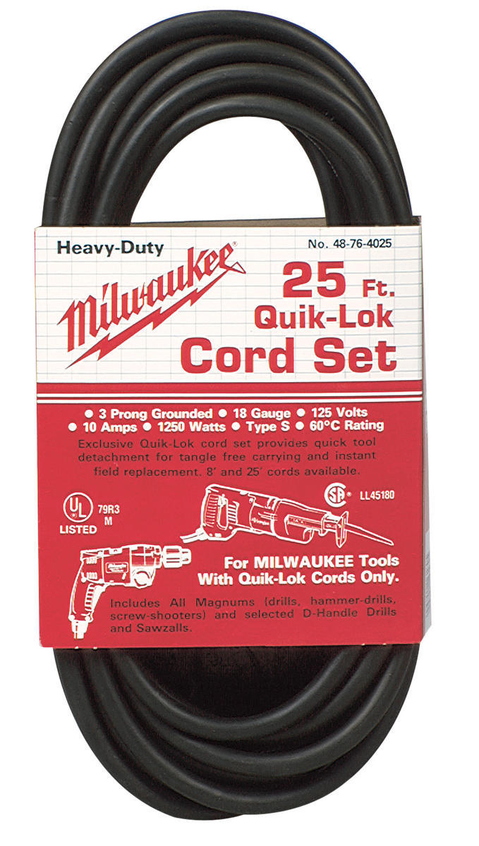25&#39; Quik-Lok Cord<span class=' ItemWarning' style='display:block;'>Item is usually in stock, but we&#39;ll be in touch if there&#39;s a problem<br /></span>